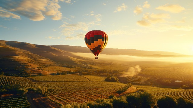 Vignobles de Californie au coucher de soleil
